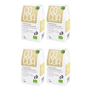 Raw Cocoa Bio chocolade cashenoten in kokoschocolade, 4 x 70 g