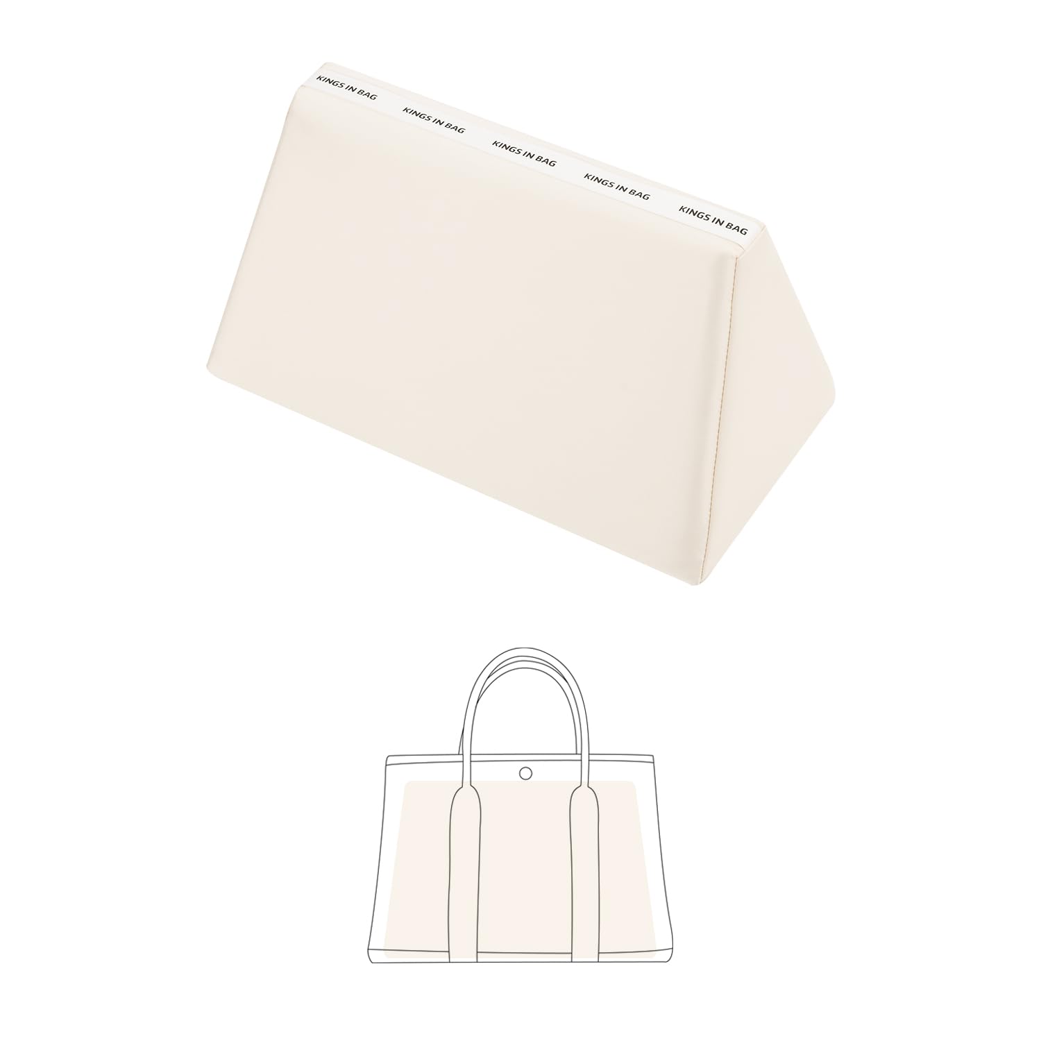 KINGS IN BAG Purse Shaper Insert for Garden Party 30 Bag, Tote Bag Pillow to Keep Shape, Soft Satin Surface with Memory Foam Inner without Overfull (