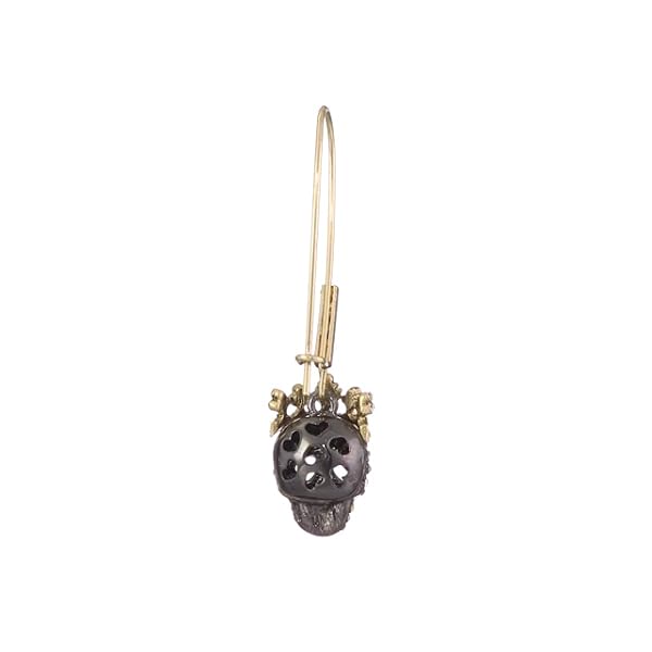 Betsey Johnson Pave Skull Dangle Earrings