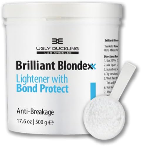 Brilliant Blondexx Professional Bond Protect Bleach White Powder for Hair, Controlled Lightener for Chemically Treated and Damaged Hair, 17.6 oz