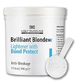 Brilliant Blondexx Professional Bond Protect Bleach White Powder for Hair,Controlled Lightener for Chemically Treated and Damaged Hair, 17.6 oz