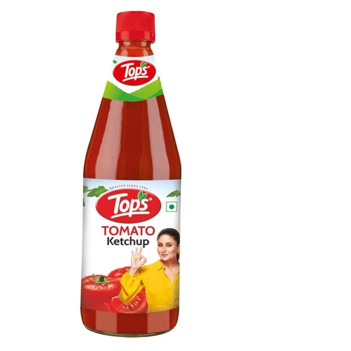 TOPS Tomato Ketchup - 500 gm Glass Bottle |Made with the goodness of juicy hand-picked tomatoes|No Added Colour & Flavour.