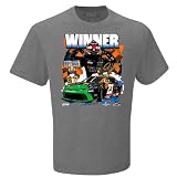 Bubba Wallace #23 NASCAR 2025 Indy Brickyard 400 Winner 7.27.2025 Win T-Shirt (US, Alpha, Medium, Regular, Regular) Gray