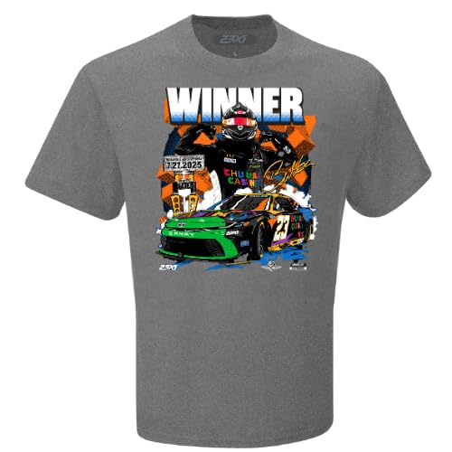 Bubba Wallace #23 NASCAR 2025 Indy Brickyard 400 Winner 7.27.2025 Win T-Shirt (US, Alpha, Large, Regular, Regular) Gray