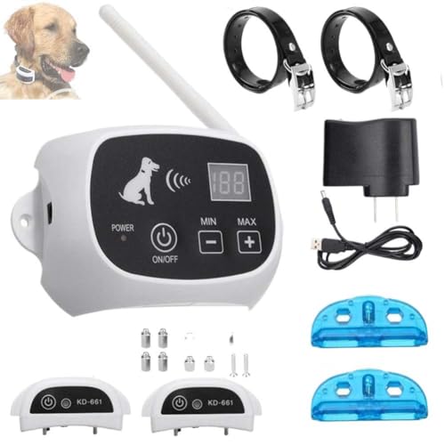 Basic In-Ground Pet Fence - Underground 2 Dogs Fence System, Electric Fence 2 Dogs Training Collar Dog Over 20lb, Wireless Electric Dog Fence System (2 Dogs)