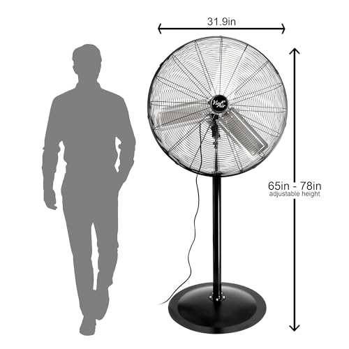 Vie Air 30 Inch Industrial Heavy Duty Pedestal Oscillating Metal Stand Fan by Vie Air - Image 7