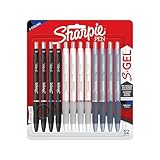 Sharpie® S-Gel Fashion Barrel Gel Pens, Medium Point, 0.7 mm, Assorted Barrel, Assorted Ink, Pack Of 12 Pens