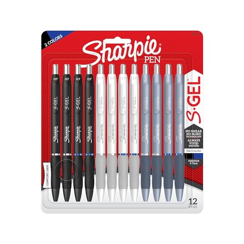 Sharpie® S-Gel Fashion Barrel Gel Pens, Medium Point, 0.7 mm, Assorted Barrel, Assorted Ink, Pack Of 12 Pens
