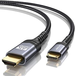 JSAUX Mini HDMI to HDMI Cable 3M, 4K@60Hz High Speed Mini HDMI Cable Gold-Plated Mini HDMI to Standard HDMI Lead Compatible with Digital Cameras, Camcorders, Tablet and Laptop etc -10FT