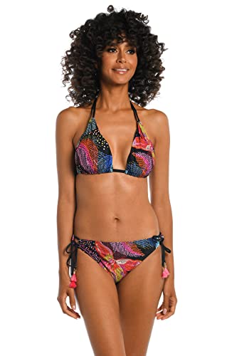 La Blanca Women's Halter Bikini Swimsuit Top, Multi//Sunlit Soiree, 8