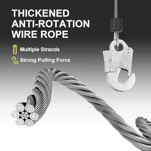 Fall Arrester - 32 Ft Fall Arrest Roofing Lifeline | Construction Roofing Gear, Automatic Retractable Tether for Electrical Work
