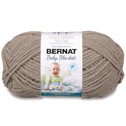 Bernat BABY BLANKET BB Baby Sand Yarn - 1 Pack of 10.5oz/300g - Polyester - #6 Super Bulky - 220 Yards - Knitting/Crochet