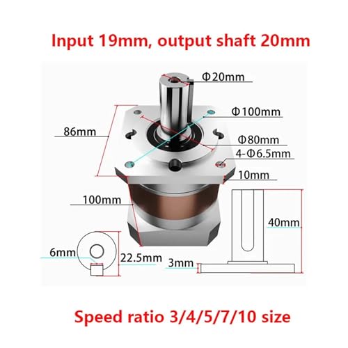 Réducteur planétaire pour servomoteur 80ST arbre 20mm