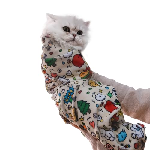 CKNCY 27.6" Cat Grooming Wrap Cat Wrap for Cutting Nails L(Within 15lbs)