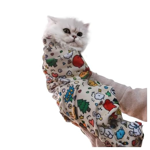 CKNCY 27.6" Cat Grooming Wrap Cat Wrap for Cutting Nails L(Within 15lbs)