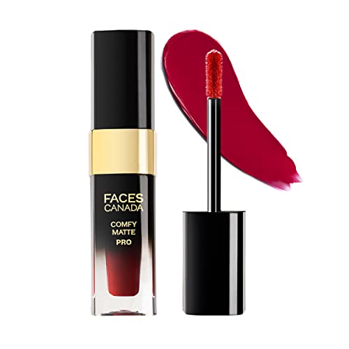 Image of FACESCANADA Comfy Matte Pro Liquid Lipstick - Revival Maroon 14, 5.5 ml | 10HR Longstay | Intense Color | Macadamia Oil & Olive Butter Infused | Lightweight Super Smooth | No Dryness | No Alcohol
