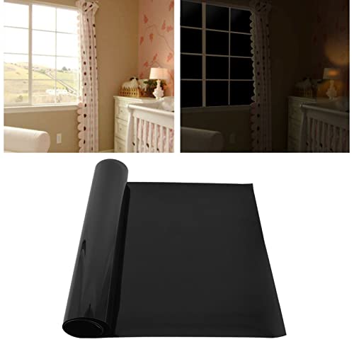 Película para ventana de bloqueo total color negro 16.3 x 78.7 pulgadas miniatura 5