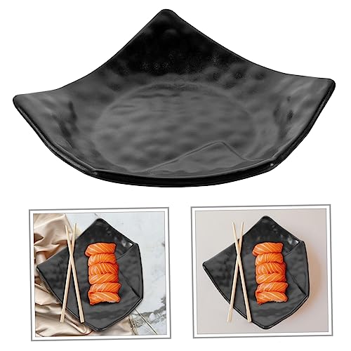 Plato para sushi en melamina negro 7.48 pulgadas miniatura 7