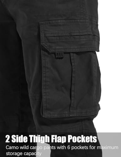 Men's Twill Slim-Fit Cargo Hiking Pants Stretch Cotton Casual Outdoor Tactical Utility Work Military Combat Pants4