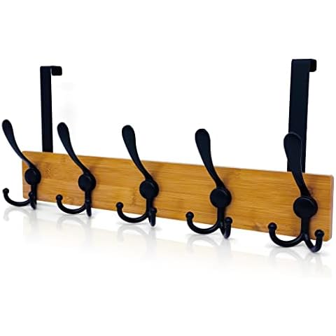 bambuuli® Perchero para puerta de bambú con 15 ganchos Cover