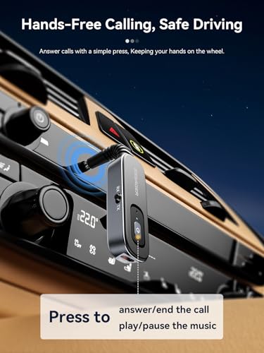 Adaptador auxiliar Bluetooth 5.1 receptor e transmissor recarregável para fones de ouvido Airpods, a