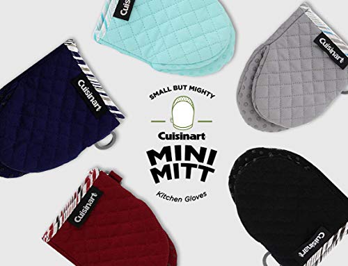 Cuisinart Quilted Mini Oven Mitts With Silicone Grip, Drizzle Grey, 2Pk - Durable, Heat Resistant Oven Gloves With Thick Quilted Lining To Protect Your Hands From Hot Surfaces, 5.5" X 7.5" #TOP6