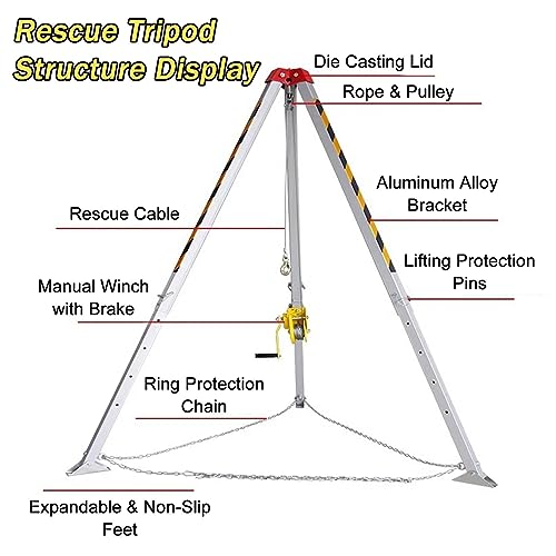 Heavy Du Aluminum Tr para extinción de incendios, protección contra caídas para espacios reducidos, kit de Emerncy con sistema de cuerda para salvar vidas