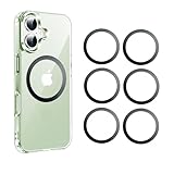 Aothey Magsafe用リング magsafe シール スマホリング Magsafe磁気変換キット - マグセーフ シール 金属メタルリング スマホケース磁気アップグレード (ブラック-6枚入り, 0.4mm)