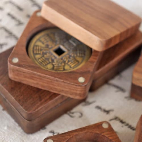 Caja para Monedas de Madera de Nogal para Exhibición miniatura 6