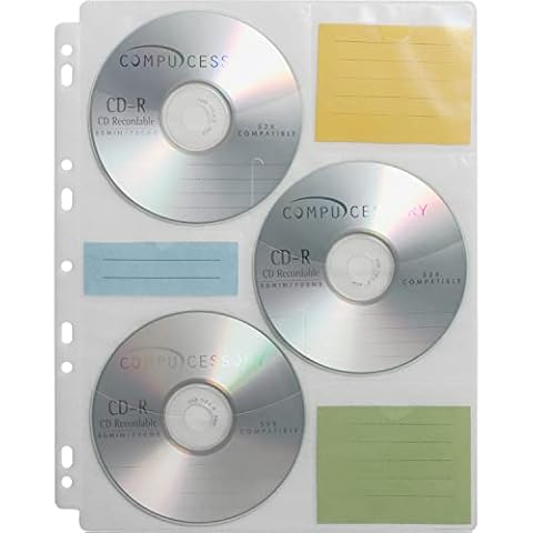 Compucessory 22297 CD Media Binder Storage Pages 25 Refill Pages/PK Cover