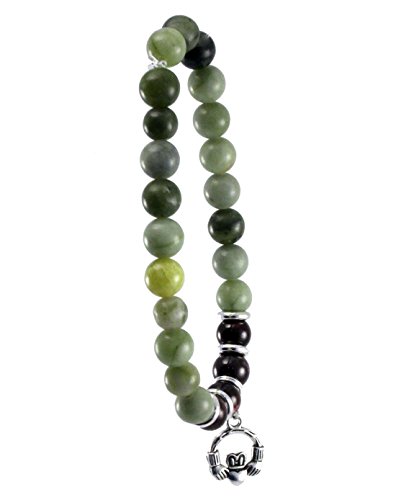 All That Glisters Connemara Marble and Garnets Beaded Bracelet
