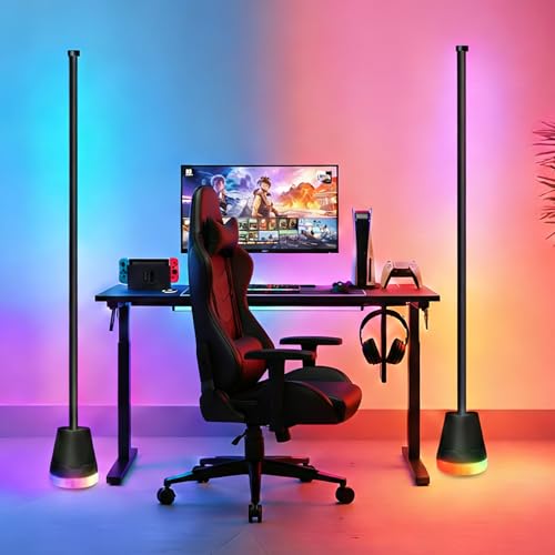 La Mejor Recopilación de Lamparas Inteligentes . 49 Dopwii Lámpara de Piso LED Inteligente RGB, Set de 2 Lámparas de Pie con Bluetooth, Floor Lamp para Sala y Cuarto, Barra Ambilight con Colores Fancy, Iluminación Interior...