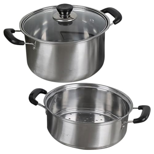 Abaodam 1 Juego Olla Inoxidable con Vaporera de Utensilio de Cocina Práctico y Seguro para Preparar y Alimentos al Vapor