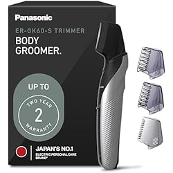 1 of Panasonic Electric Body Trimmer for Men, Cordless Washable Wet Dry Groomer with 3 Comb Attachments, Black ER-GK60-S