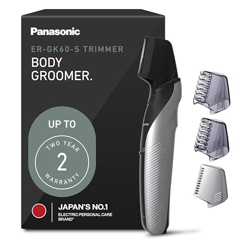 Panasonic Electric Body Trimmer for Men, Cordless Washable Wet Dry Groomer with 3 Comb Attachments, Black ER-GK60-S by Panasonic - Used condition - US$75.99