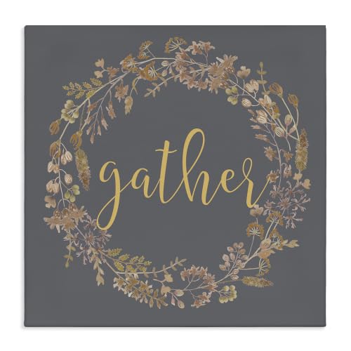 Stupell Industries 'Gather Calligraphy Rustic Autumn Botanical'| Canvas Art