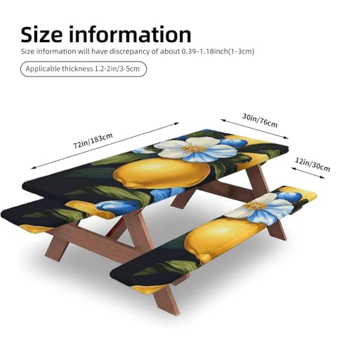 Mantel elástico ajustable antimanchas e impermeable para mesa de picnic de 72 pulgadas 5