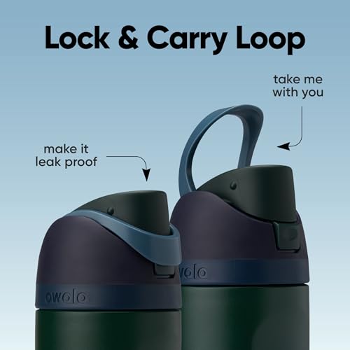 Image of Owala FreeSip Insulated Stainless Steel Water Bottle with Straw, BPA-Free Sports Water Bottle, Great for Travel, 24 Oz, Lost Signal