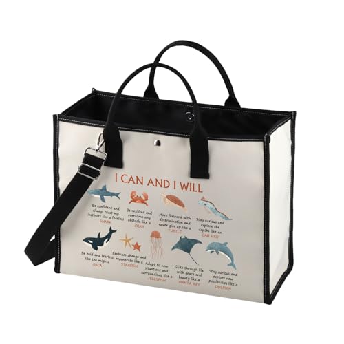 MNIGIU Sea Animals Motivational Tote Bag Marine Biologist Gift Sea Animals Lover Gifts (SeaTB)