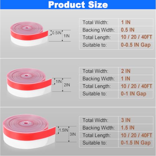 Burlete de silicona para puerta corredera con cinta autoadhesiva invisible de 2.5 cm 3