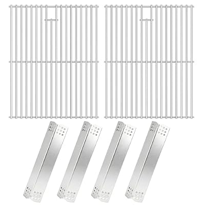 Hisencn Replacement Parts for Nexgrill 720-0830HR 720-0830A 720-0830D 730-0830 730-0830A. Stainless Steel Cooking Grid and Heat Plates for Nexgrill 4&5 Burner Grill, 17 Inch Grill Grates