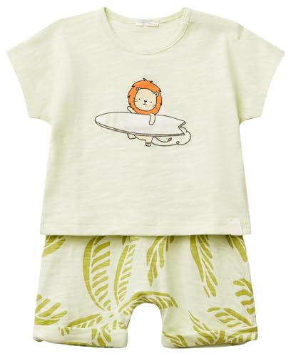 United Colors of Benetton Comp(t-Shirt+Short) 3o7sak014 Corredino bebé, Verde, 12 Meses Niños