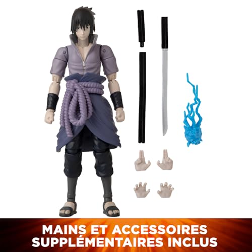 Bandai - Anime Heroes - Figurine Sasuke Uchiwa - Naruto Shippuden - Figurine d'action Anime Heroes 17 cm - Licence Officielle Manga Naruto - Figurine Sasuke articulée - Jouet Enfant 4 ans et + - 36902