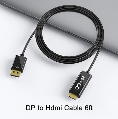 Image of INICIO DisplayPort To HDMI Cable 1.8m [ 1080p@60Hz ] DP to HDMI Male 1080p Uni-Directional Cord For Dell, Monitor, Projector, Desktop, AMD, NVIDIA, Lenovo, HP, ThinkPad