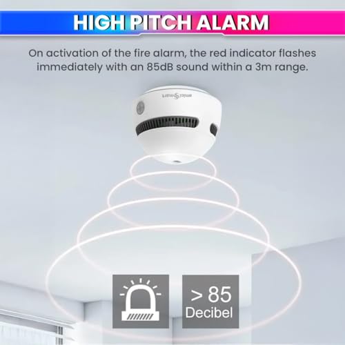 Image of amiciSmart WiFi Smoke Detector with Photoelectric Sensor | SmartLife App Fire Alarm Sensor | 85dB Loud Alert | Battery Operated | 10-Year Life | Remote Monitoring & Test Function