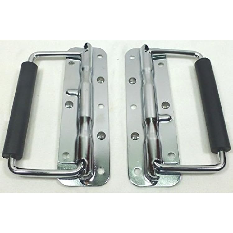ZXPC (2) Two Chrome Surface Spring Mounted Handles for ATA Cases.