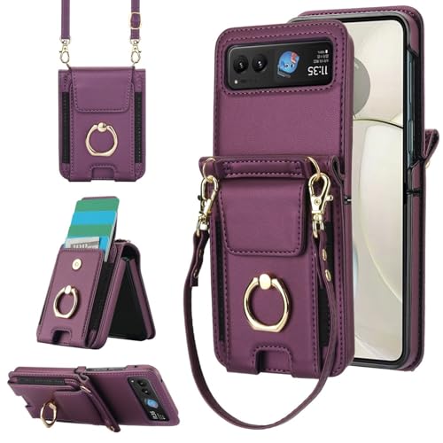 Étui compatible Moto Razr 40 Ultra cuir à bandoulière