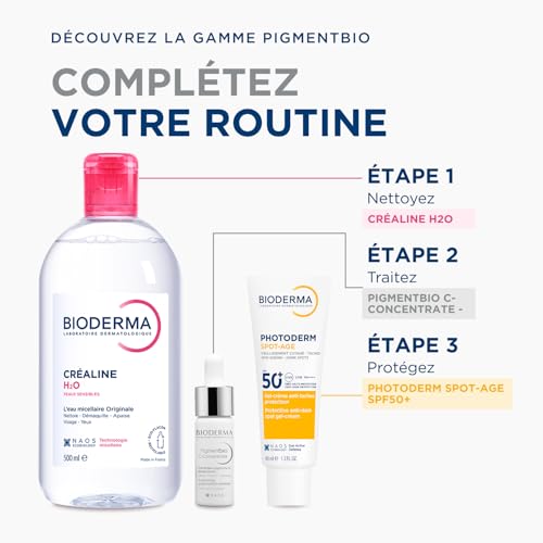 BIODERMA Pigmentbio C-Concentrate - Sérum de nuit correcteur pigmentaire et éclaircissant - Cure de Vitamine C contre les taches brunes - Peaux hyperpigmentées et sensibles - Flacon 15 ml