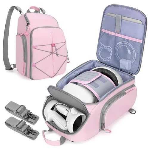 Carrying case for Quest 2/3 VR headset with controller pockets