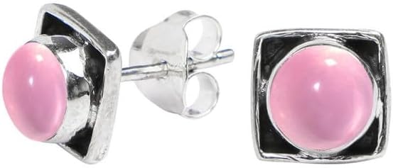 Miniatura 5 de Turquoise Stone Stud Earring, 925 Sterling Silver Stud Earrings for Women Girls, Natural Gemstone Stud Earring, Round Stone Stud Earrings, Gift